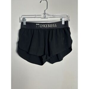 ChicknLegs Women's 1.5" Split Running Shorts Black Athletic Gym Lined